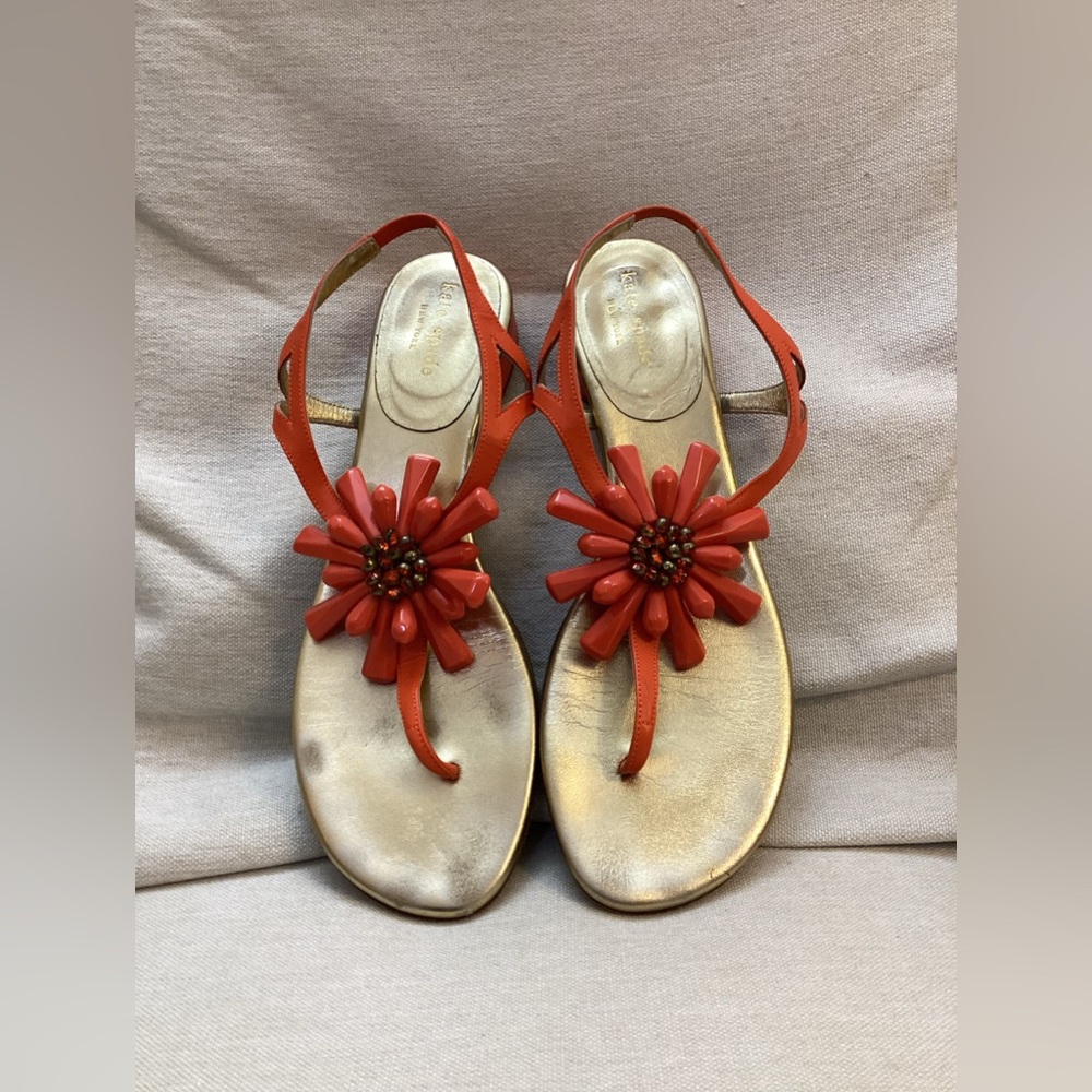 Kate Spade Collin Daisy Sunflower Leather Sandals